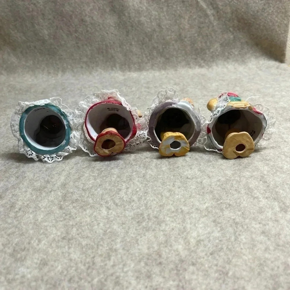 JASCO Caring Critters CHIMERS Porcelain Bell Vintage Christmas Ornament Lot of 4 - Picture 3 of 13